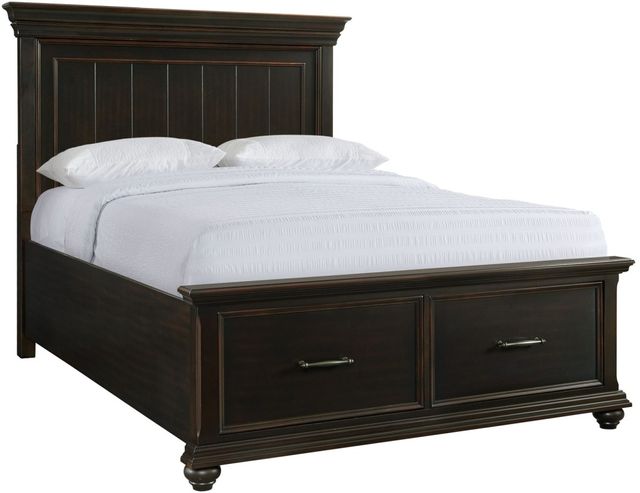Elements International Slater Black Queen Platform Storage Bed