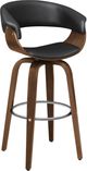 Coaster® Zion Black/Walnut Upholstered Bar Stool-0