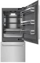 ZLINE 36” 19.8 Cu. Ft. Satin Stainless Steel Built-In Bottom Freezer Refrigerator with Graphite Gray Interior-1