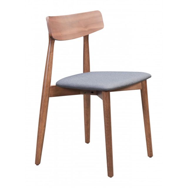 Zuo® Modern Newman Walnut/Gray Dining Chair-0