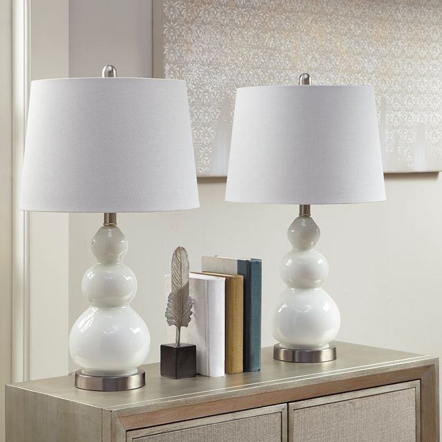 Olliix by 510 Design Covey 2 White Table Lamp Set-2