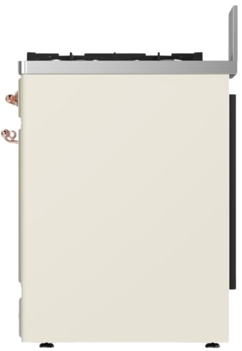 Ilve® Majestic III 30" Antique White Pro Style Dual Fuel Natural Gas Range with 5 Black Brass Burners and Copper Trim-2