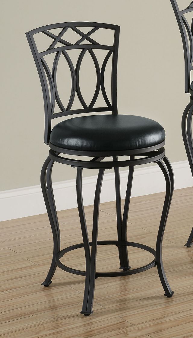 Coaster® Adamsville Black Upholstered Swivel Counter Stool-2