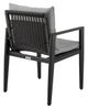 Armen Living Grand Black Outdoor Patio 2-Piece Dining Chair Set-4