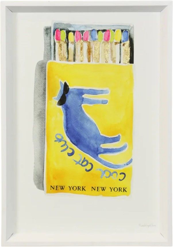 Stylecraft Cool Cat Club Yellow Wall Art-2