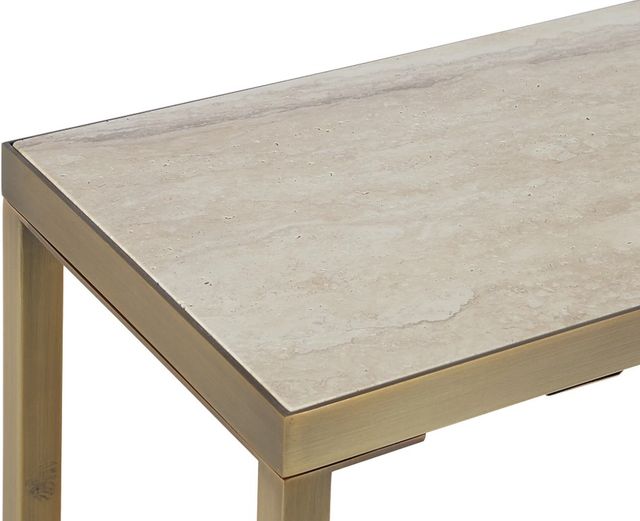 Renwil® Bodin Natural Console Table with Antique Brushed Brass Frame-4