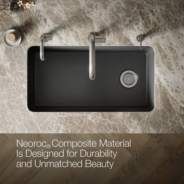 KOHLER® Cairn® Matte Graphite 34" Undermount Single-Bowl Kitchen Sink-4