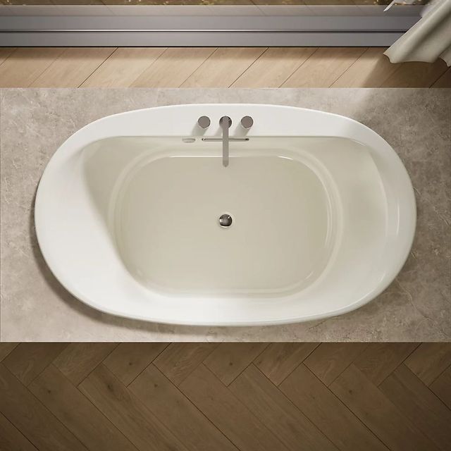 KOHLER® Underscore® Biscuit 71.5" x 41.5" Drop-in Heated BubbleMassage™-2