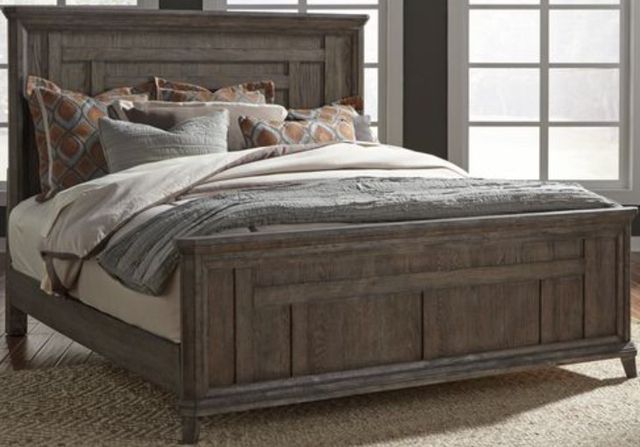 Liberty Furniture Artisan Prairie Gray Dusty Wax King Panel Bed-0