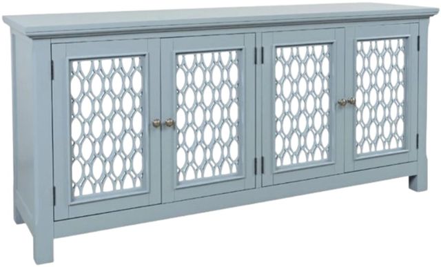 Jofran Inc. Isabella Blue 69" Mirrored Accent Cabinet-0