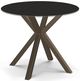 Amisco Customizable Asterisk Black Glass Round Table with Metal Starburst Stand-0