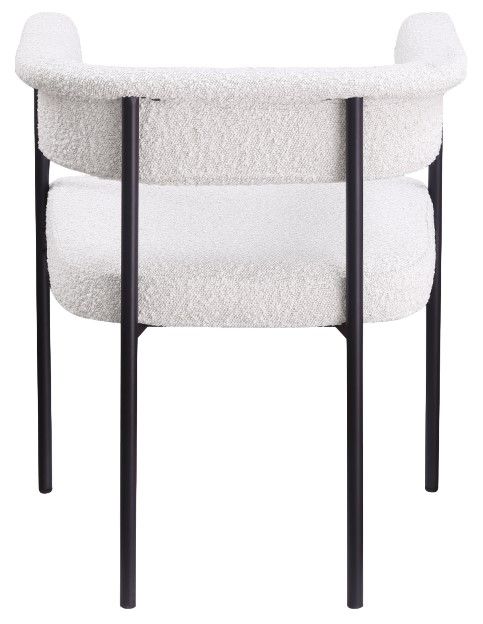 Meridian Furniture Malin Cream Boucle Upholstered Dining Arm Chair-2