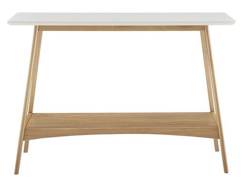 Olliix by Madison Park Parker Off-White Console Table with Natural Base-0