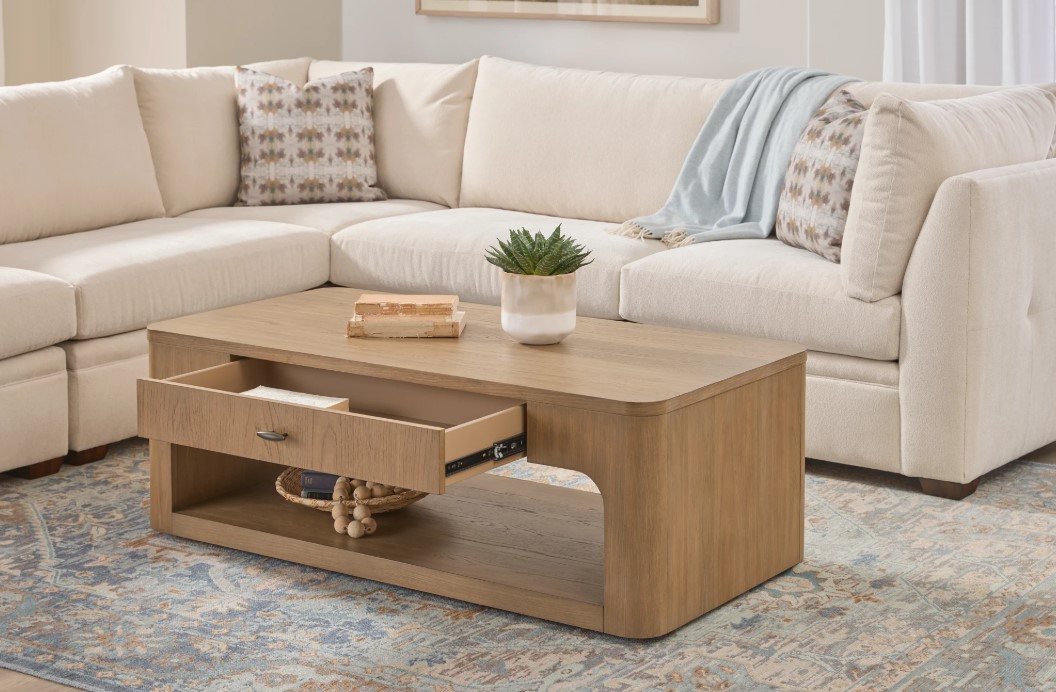 Flexsteel® Normandy Driftwood Rectangular Coffee Table | Top