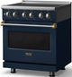 Viking® 5 Series 30" Slate Blue Pro Style Induction Range with Brushed Brass Trim-3