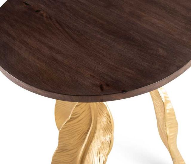 Steve Silver Co. Verna Walnut Accent Table with Gold Base-3