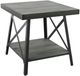 Emerald Home Chandler Antique Gray End Table with Steel Gray Base-0