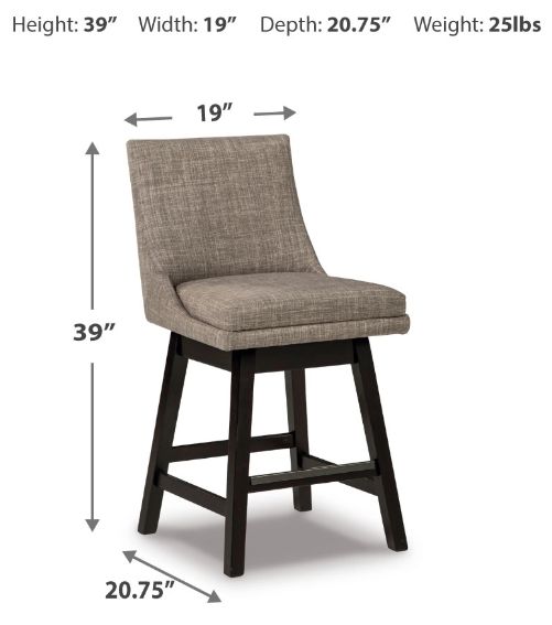 Signature Design by Ashley® Tallenger Beige 39" Upholstered Swivel Bar Stool -3
