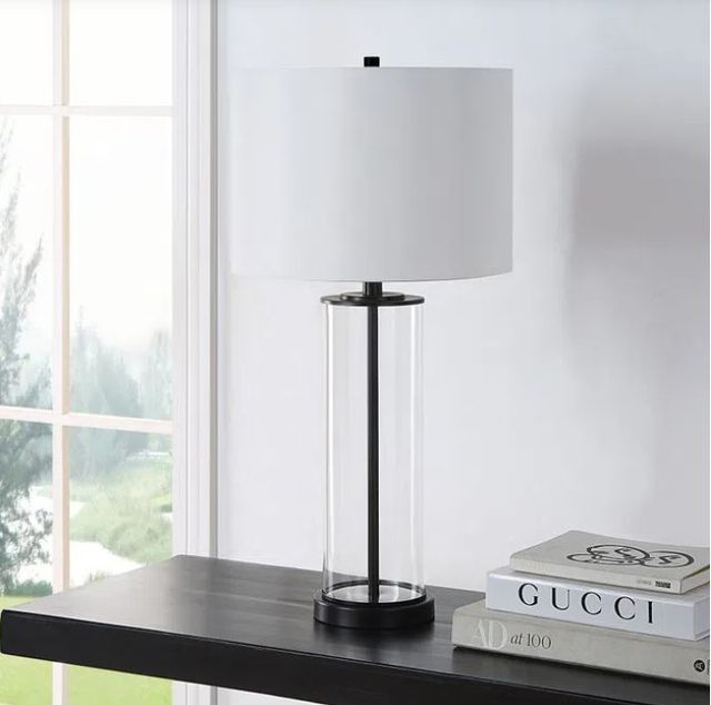 Renwil® Desdemona 2-Piece Clear Glass/Matte Black Table Lamp Set-4