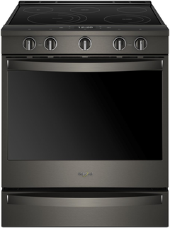 Whirlpool® 30" Fingerprint Resistant Black Stainless Steel Smart Slide-In Electric Range