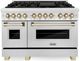 ZLINE Autograph Edition Legacy 48" Satin Stainless Steel Pro-Style Dual Fuel Range with 7-Burner Gas Cooktop and Two Electric Ovens-0