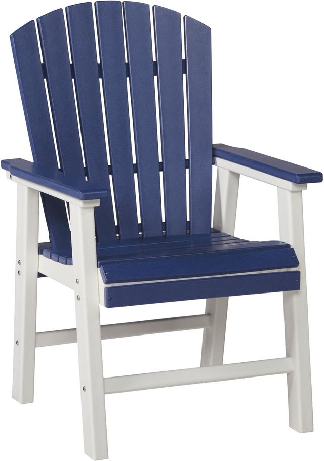 Signature Design by Ashley® Toretto Blue/White Outdoor Dining Arm Chair-0