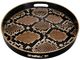 A & B Home Quinn 2-Piece Black/Brown Safari Pattern Round Tray Set-1