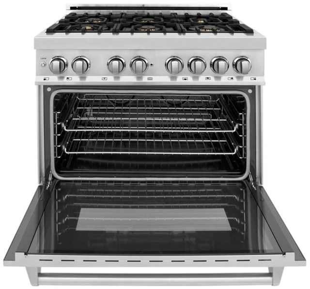 ZLINE 36" Stainless Steel Pro Style Dual Fuel Range-1