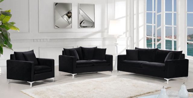 Meridian Furniture Naomi Black Velvet Sofa-3