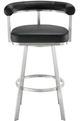 Armen Living Magnolia Black/Brushed Stainless Steel 26'' Counter Stool-1