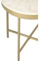 LR Home White Top Round Side Table with Gold Metal Base-3