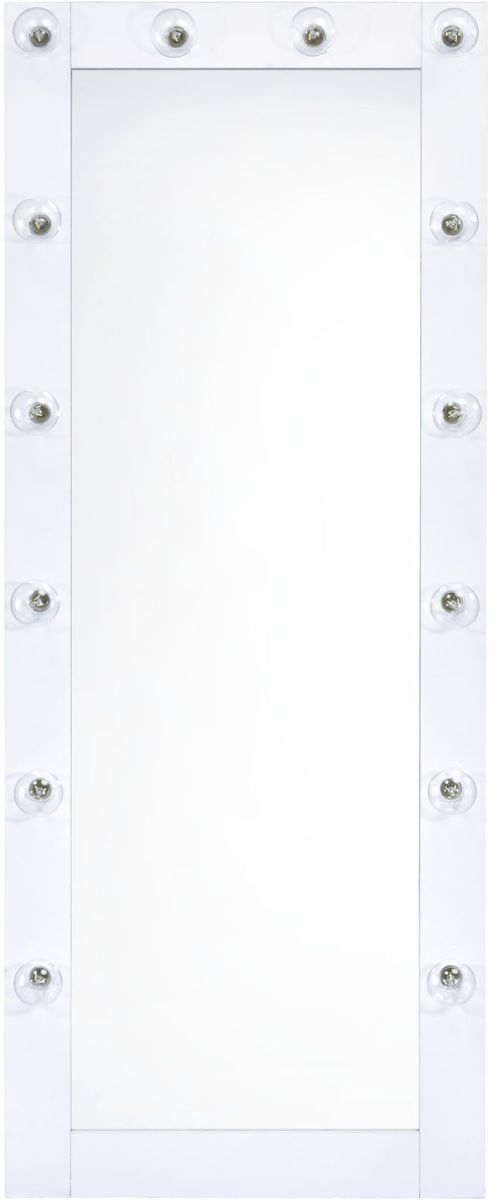 Elements International Lindy Glossy White Floor Mirror-1
