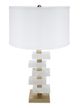 A & B Home Gold/White Alabaster Slab Table Lamp-0