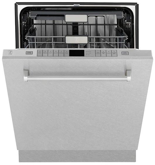 Zline Monument Series 24" Satin Stainless Steel Third Rack Top Touch Control Built-In Dishwasher-3
