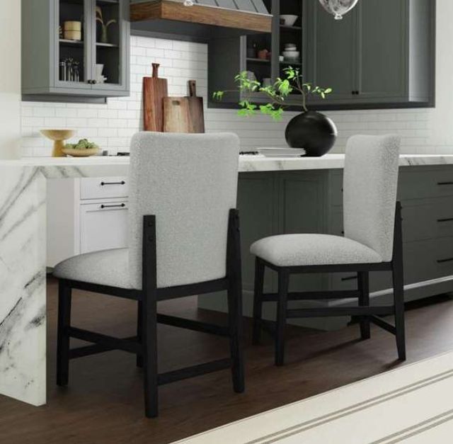 Elements International Portland Black/Gray 20" Counter Stool-1