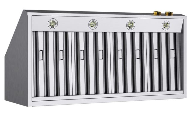 Kucht Professional 48" Stainless Steel Wall Mount Range Hood with Gold Accents-2