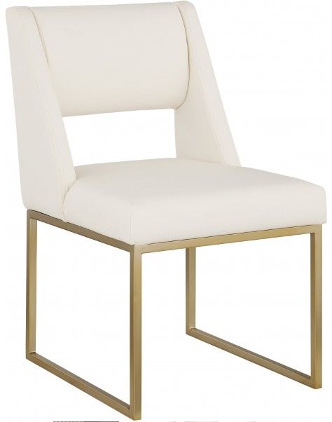 Meridian Furniture Jayce Cream Vegan Leather Dining Side Chair-0