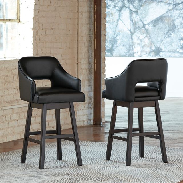Signature Design by Ashley® Tallenger 2-Piece Black/Dark Brown Bar Stool Set-2