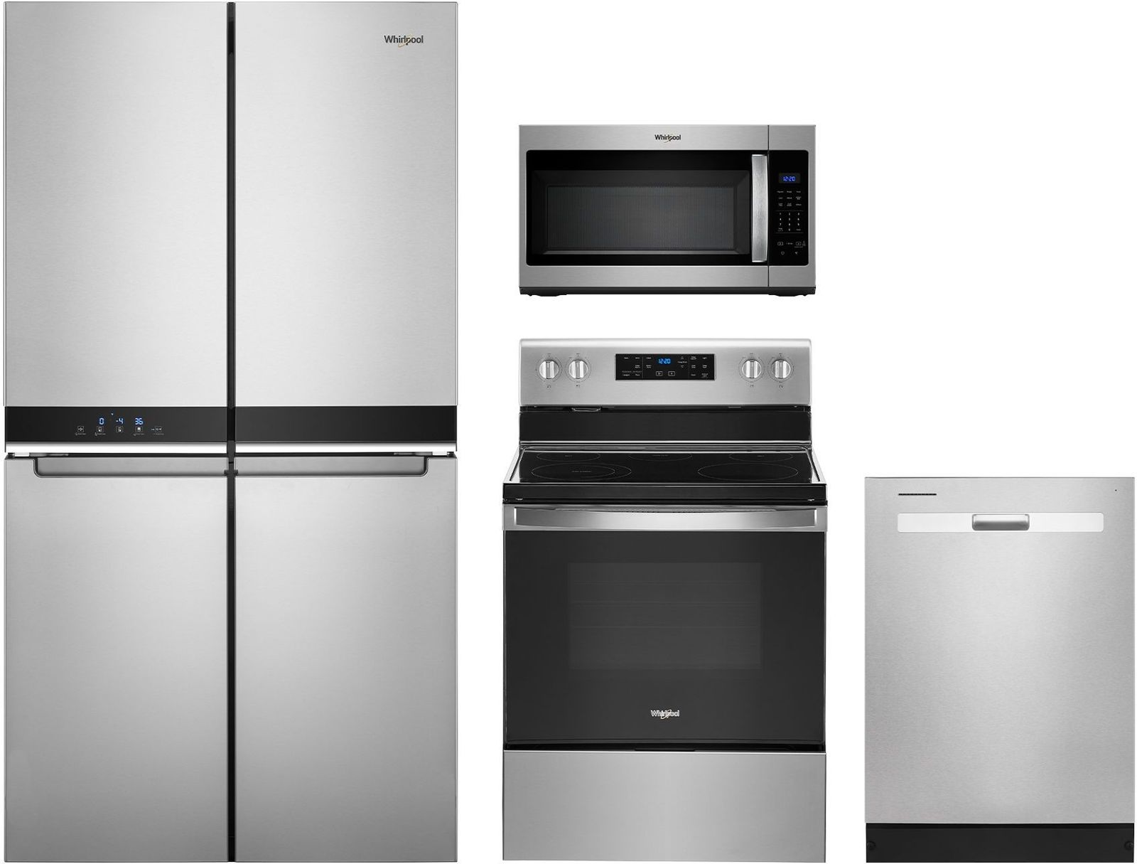 Whirlpool® 4 Piece Fingerprint Resistant Stainless Steel Kitchen Package