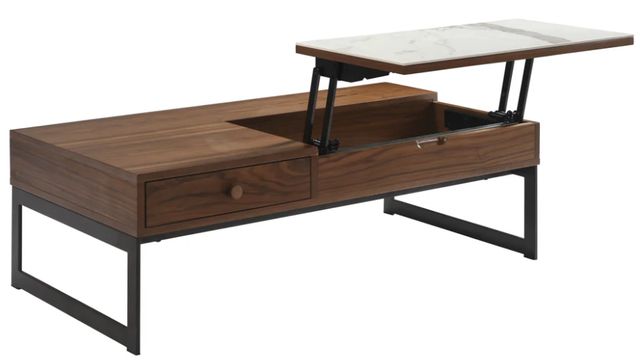 Armen Living Faye Walnut Lift-Top Coffee Table with Dusk Base-3