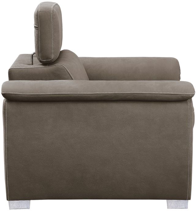 Homelegance® Ferriday Taupe Chair with Adjustable Headrest and Pull-Out Ottoman-3