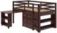 Donco Kids Study & Sleep Dark Cappuccino Youth Twin Low Loft with Desk, Chest and Bookcase-2