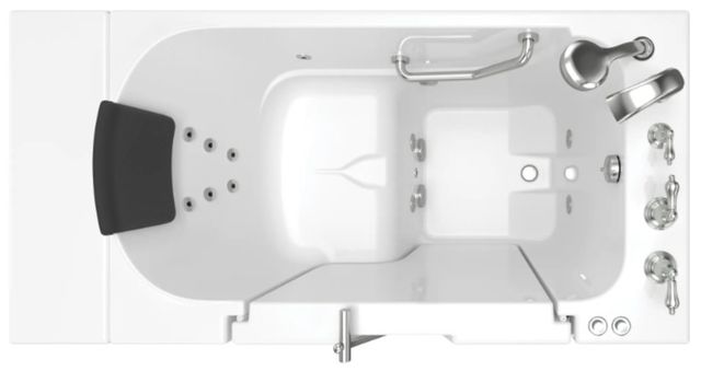 American Standard Gelcoat White 30” x 52” Walk-in Tub with Whirlpool System - Right-Hand Drain with Faucet-1