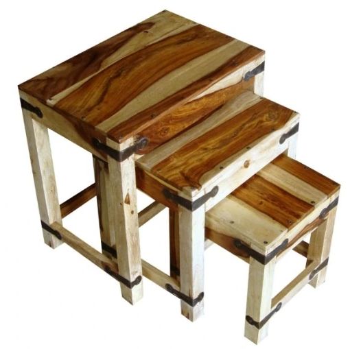 Jaipur Furniture Jali Range Brown/Cream Nesting Table-0