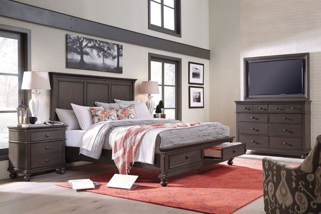 aspenhome® Oxford Peppercorn Queen Panel Storage Bed-1