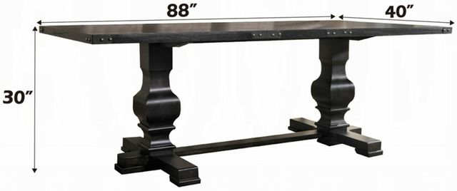 ACME Furniture Morland Vintage Black Dining Table-2