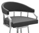 Armen Living Palmdale Brushed Stainless Steel Swivel Bar and Counter Stool-3