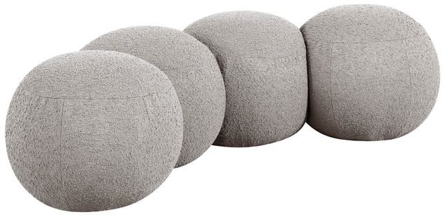 Meridian Furniture Apollo Taupe 65" Boucle Fabric Upholstered Bench-0