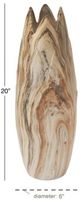 Deco Marche Beige 7" Ceramic Marbled Decorative Vase with Angled Edge Opening and Rust Accents-1