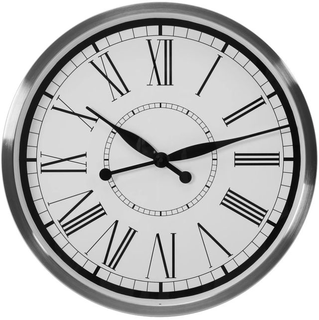 Decor-Rest® Furniture LTD Victoria Brushed Nickel Wall Clock-0
